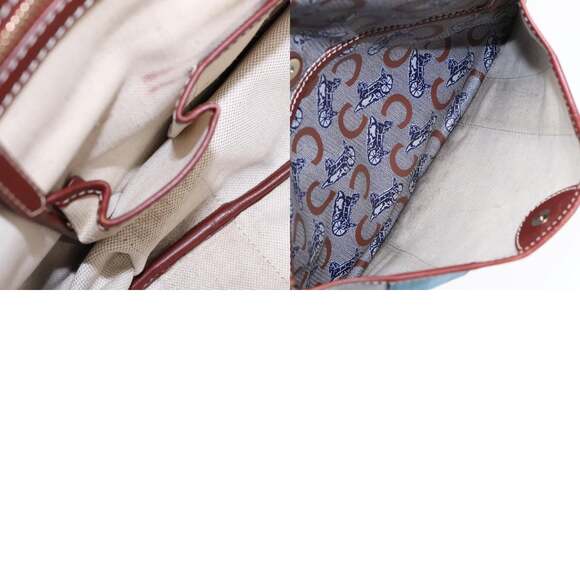 CELINE C Sulky Shoulder Bag Pvc Gray Brown Gold - Picture 13 of 13